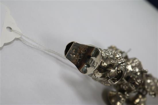 A 19th century silver childs rattle, 12.3cm.